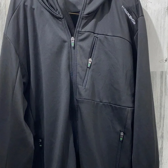 0804 Men's Hawke & Co Black Softshell Jacket - Picture 3 of 4